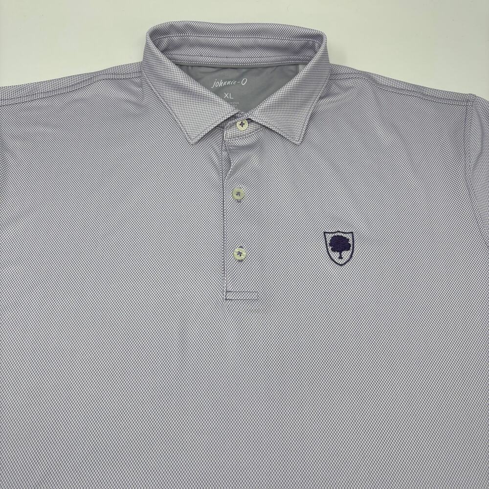 Johnnie-O Men's XL Purple Circle Pattern Short Sleeve Embroidered Polo Shirt